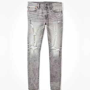 American Eagle Ripped Skinny Jeans Mens Grey 30x32 American Eagle jeans Airflex